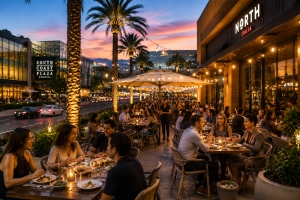 Outdoor restaurant dining experience in Costa Mesa California