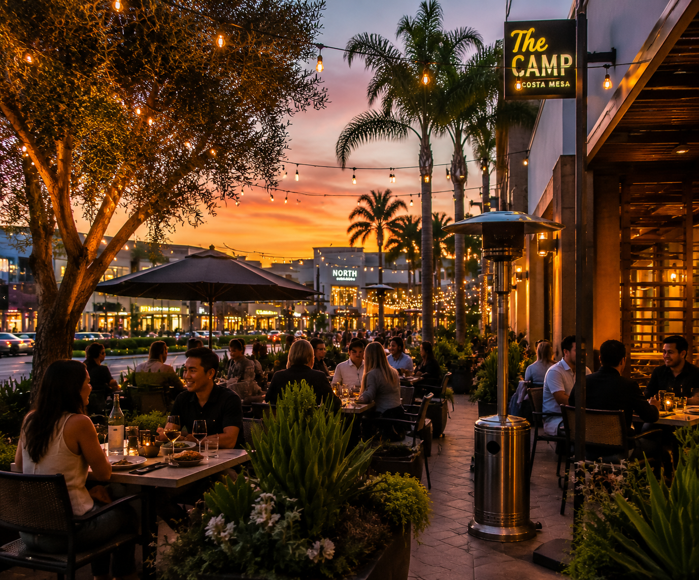 Costa Mesa restaurant outdoor dining scene